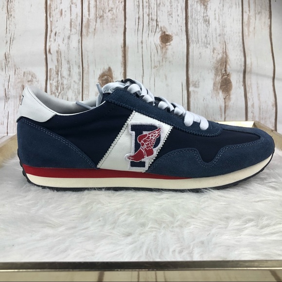 NEW Polo Ralph Lauren Train 90 Navy Sneakers - Picture 3 of 12